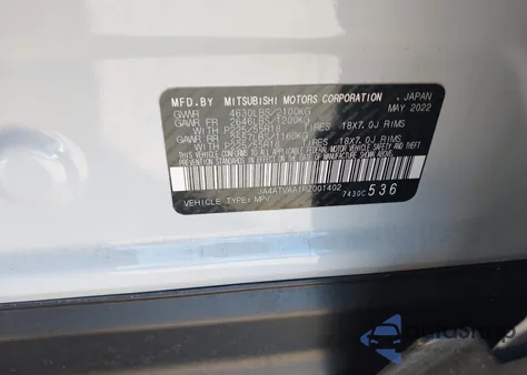 2023 Mitsubishi Eclipse Cross Le S-Awc/Ralliart S-Awc z USA, uszkodzony, nr VIN JA4ATVAA1PZ001402